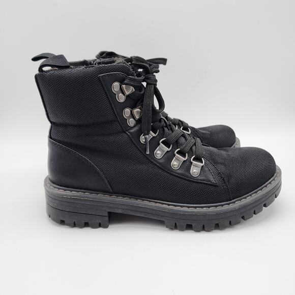 Cliffs White Mountain Combat Boots Size 6M Black Chunky Heel Grunge Punk Indie - Picture 1 of 12